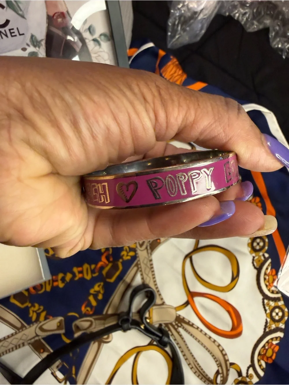Coach Poppy Bangle Bracelet- Purple